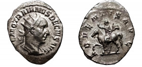 Roma Empire Trajan Decius AR Antoninianus AD249-250 Roma mint "ADVENTVS" coin, For Emperor's arrival in Rome in 249 Silver 3.59g RIC# 11b