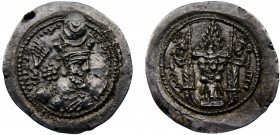 Persia Empire Sasanian dynasty Varhran V 1 Drachm ND (417-438) Aspadana mint Silver 4.19g Göbl SN# I/2