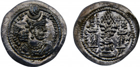 Persia Empire Sasanian dynasty Varhran V 1 Drachm ND (417-438) Unknown mint Silver 4.29g Göbl SN# I/2