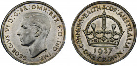 Australia Commonwealth George VI 1 Crown 1937 Melbourne mint Coronation of King George VI Silver 0.925 28.29g KM# 34