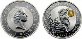 Australia Commonwealth Elizabeth II 1 Dollar 1997 Perth mint Gaudi Privy Mark Silver 0.999 31.91g KM# 318