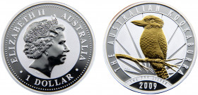 Australia Commonwealth Elizabeth II 1 Dollar 2009 P20 Perth mint 20th Anniversary of the Australian Kookaburra Bullion Coin Series Silver 0.999 31.76g...