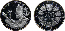 Austria Second Republic 500 Schilling 1983 Catholic Day - Pope's Visit Silver 0.925 24g KM# 2963
