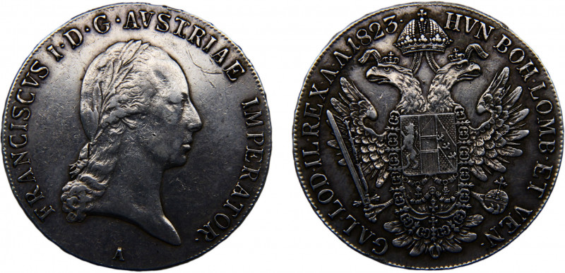 Austria Empire Franz I 1 Thaler 1823 A Vienna mint Silver 27.94g KM# 2162