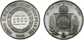 Brazil Empire Pedro II 1000 Réis 1853 Silver 12.71g KM# 465
