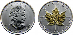 Canada Commonwealth Elizabeth II 5 Dollars 2008 Ottawa mint 4th portrait, 1 oz. Silver Bullion Coinage Silver 0.999 31.58g KM# 625
