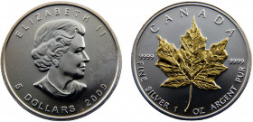 Canada Commonwealth Elizabeth II 5 Dollars 2009 Ottawa mint 4th portrait, 1 oz. Silver Bullion Coinage Silver 0.999 31.7g KM# 625