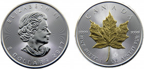 Canada Commonwealth Elizabeth II 5 Dollars 2017 4th portrait; Silver Bullion Coinage Silver 0.999 31.19g KM# 1601