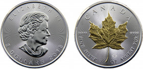 Canada Commonwealth Elizabeth II 5 Dollars 2018 4th portrait; Silver Bullion Coinage Silver 0.999 31.17g KM# 1601