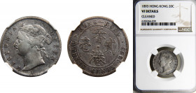 China British colony Hong Kong Victoria 20 Cents 1893 Royal mint NGC VFD Silver KM# 7