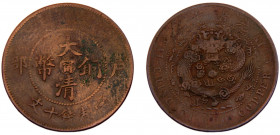 China Kiangnan 10 Cash 1906 Copper 7.75g KM#Y-10k.1