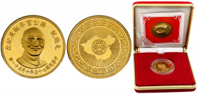 China Taiwan 1000 Yuan 1986 Commemorating the 100th birthday of Chiang Kai-shek Gold 0.95 15g