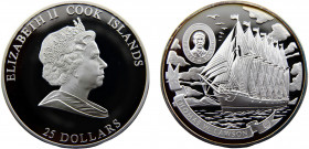 Cook Islands Dependency of New Zealand Elizabeth II 25 Dollars 2008 Perth mint(Mintage 500) Lawson Silver 0.999 158.5g KM# 1326