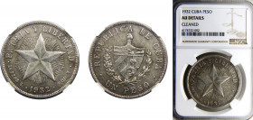 Cuba First Republic 1 Peso 1932 Philadelphia mint "Star" Peso NGC AUD Silver KM# 15
