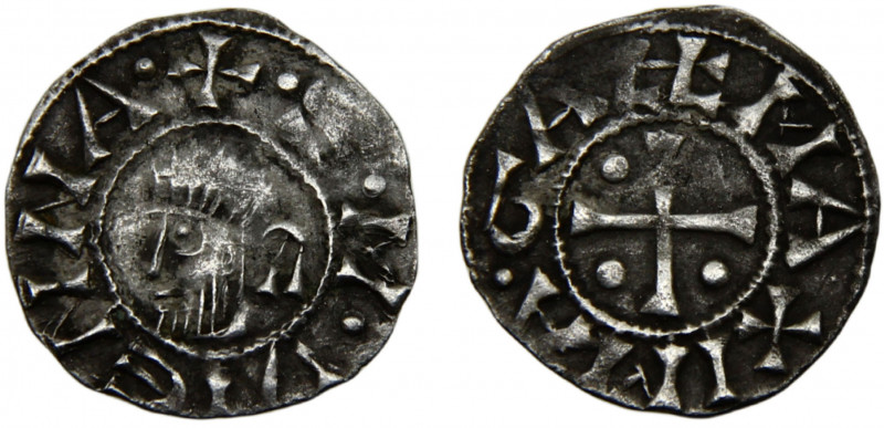 France Kingdom Archbishopric of Vienne AR Denier ca.1150-1250 Silver 0.9g PA# 48...