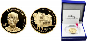 France Fifth Republic 10 Euro 2006 (Mintage 500) Christian Dior Gold 0.92 8.45g KM# 1489