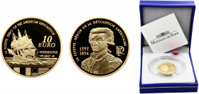 France Fifth Republic 10 Euro 2007 (Mintage 499) Marquis de La Fayette Gold 0.92 8.45g KM# 1420