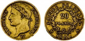 France First Empire Napoleon I 20 Francs 1811 A Paris mint Gold 6.4g KM#695.1