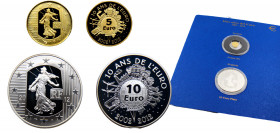 France Fifth Republic 5 Euro/ 10 Euro 2012 10th Anniversary of Euro Coins & Banknotes Gold/Silver KM# 1890/ KM# 1889