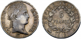 France First Empire Napoleon I 5 Francs 1812 B Rouen mint Silver 24.72g KM# 694.2
