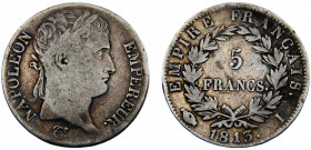France First Empire Napoleon I 5 Francs 1813 I Limoges mint Silver 24.43g KM# 694.7