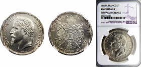 France Second Empire Napoleon III 5 Francs 1868 A Paris mint NGC UNCD Silver KM# 799.1