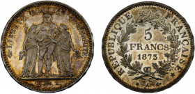 France Third Republic 5 Francs 1873 A Paris mint Hercules Silver 24.86g KM# 820.1