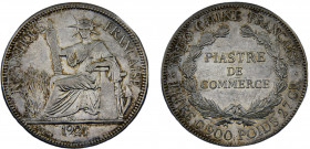 French Indochina French colony 1 Piastre 1921 San Francisco mint Third Republic Silver 27.03g KM#5a.2
