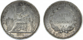 French Indochina French colony 1 Piastre 1886 A Paris mint Third Republic Silver 26.89g KM#5a.1