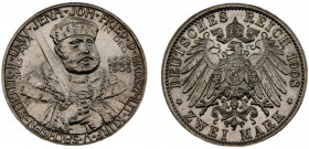 Germany Second Empire Grand duchy of Saxe-Weimar-Eisenach Wilhelm Ernst 2 Mark 1908 A Berlin mint 350th Anniversary of the Jena University Silver 11.0...