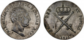Germany States Kingdom of Bavaria Maximilian I Joseph 1 Kronenthaler 1816 Silver 29.62g KM# 706.1