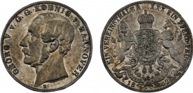Germany States Kingdom of Hannover Georg V 1 Vereinsthaler 1862 B Silver 18.42g KM# 230