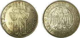 Germany Weimar Republic 3 Mark 1929 E Muldenhütten mint 1000th Anniversary of Meissen Silver 15.22g KM# 65