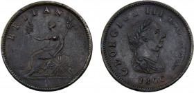 Great Britain United Kingdom George III ½ Penny 1806 Soho mint 4th issue Copper 9.28g KM# 662