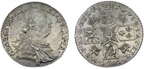 Great Britain United Kingdom George III 1 Shilling 1787 Royal mint Older bust, With semée of hearts in Hanoverian shield Silver 6g KM#607.2