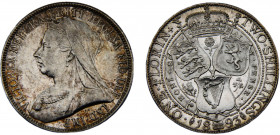 Great Britain United Kingdom Victoria 1 Florin 1893 3rd portrait Silver 11.29g KM# 781