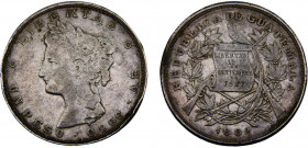Guatemala Republic 1 Peso 1882 A.E. Silver 25.01g KM# 208