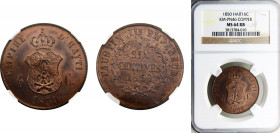 Haiti Second Empire Faustin I 6 Centimes 1850 Pattern NGC MS64 RB Bronze KM# Pn46