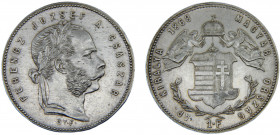 Hungary Austro-Hungarian Empire Franz Joseph I 1 Forint 1868 GY F Karlsburg mint Silver 12.36g KM# 449
