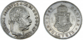 Hungary Austro-Hungarian Empire Franz Joseph I 1 Forint 1887 KB Kremnica mint Silver 12.36g KM# 469