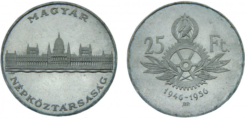 Hungary People's Republic 25 Forint 1956 BP. Budapest mint 10th Anniversary of F...