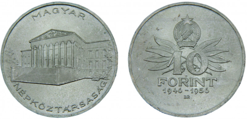 Hungary People's Republic 10 Forint 1956 BP. Budapest mint 10th Anniversary of F...