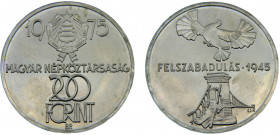 Hungary People's Republic 200 Forint 1975 BP. Budapest mint(Mintage 20000) 30th Anniversary of Liberation Silver 0.64 28.08g KM# 604