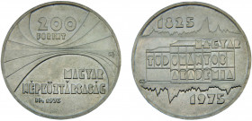 Hungary People's Republic 200 Forint 1975 BP. Budapest mint(Mintage 20000) 150th Anniversary of the Hungarian Academy of Science Silver 0.64 28.16g KM...