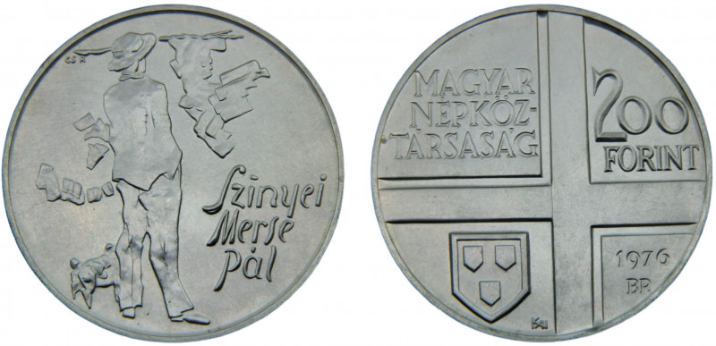 Hungary People's Republic 200 Forint 1976 BP. Budapest mint(Mintage 25000) Paint...