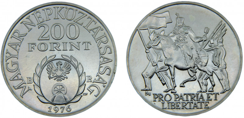 Hungary People's Republic 200 Forint 1976 BP. Budapest mint(Mintage 25000) 300th...