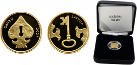 Latvia Republic 5 Euro 2021 (Mintage 2000) The Key Gold 0.999 1.24g