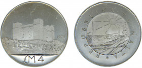 Malta Republic 4 Liri 1975 (Mintage 18000) St. Agatha's Tower at Gammieh Silver 0.987 19.91g KM# 33
