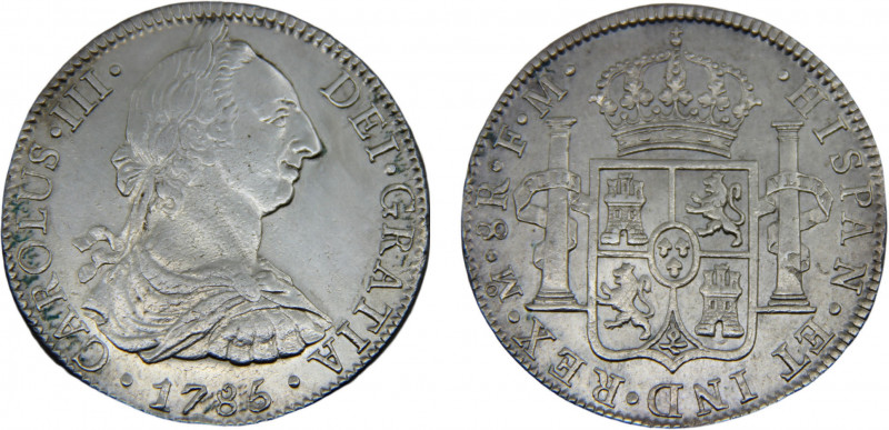 Mexico Spanish colony Carlos III 8 Reales 1785 Mo FM Mexico City mint Silver 26....