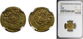 Morocco Kingdom Alaouite dynasty Moulay ‘Abd al-Rahman Benduqi AH1254 (1838) Fes mint NGC XF40 Gold Fr# 3